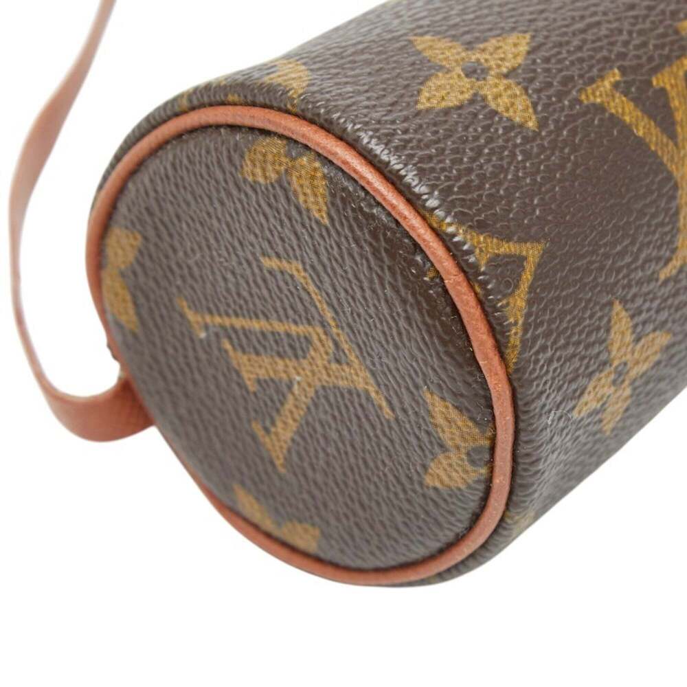 LOUIS VUITTON Authentic Brown Monogram Leather Papillon Pouch - Picture 5 of 9